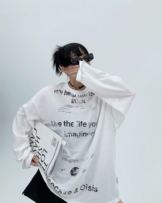 Dark English Print T-Shirt YLS0252