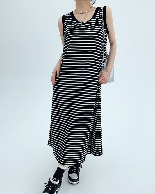 Striped Maxi Vest Dress YLS0246