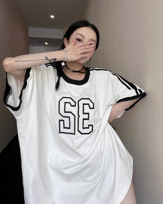 Raglan Numbering Big T-Shirt YLS0251