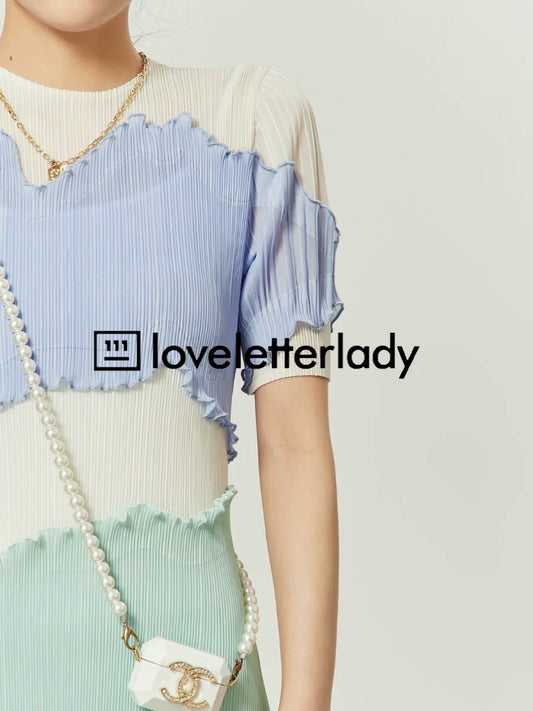 Light Blue Asymmetrical Mini Dress LLA0050